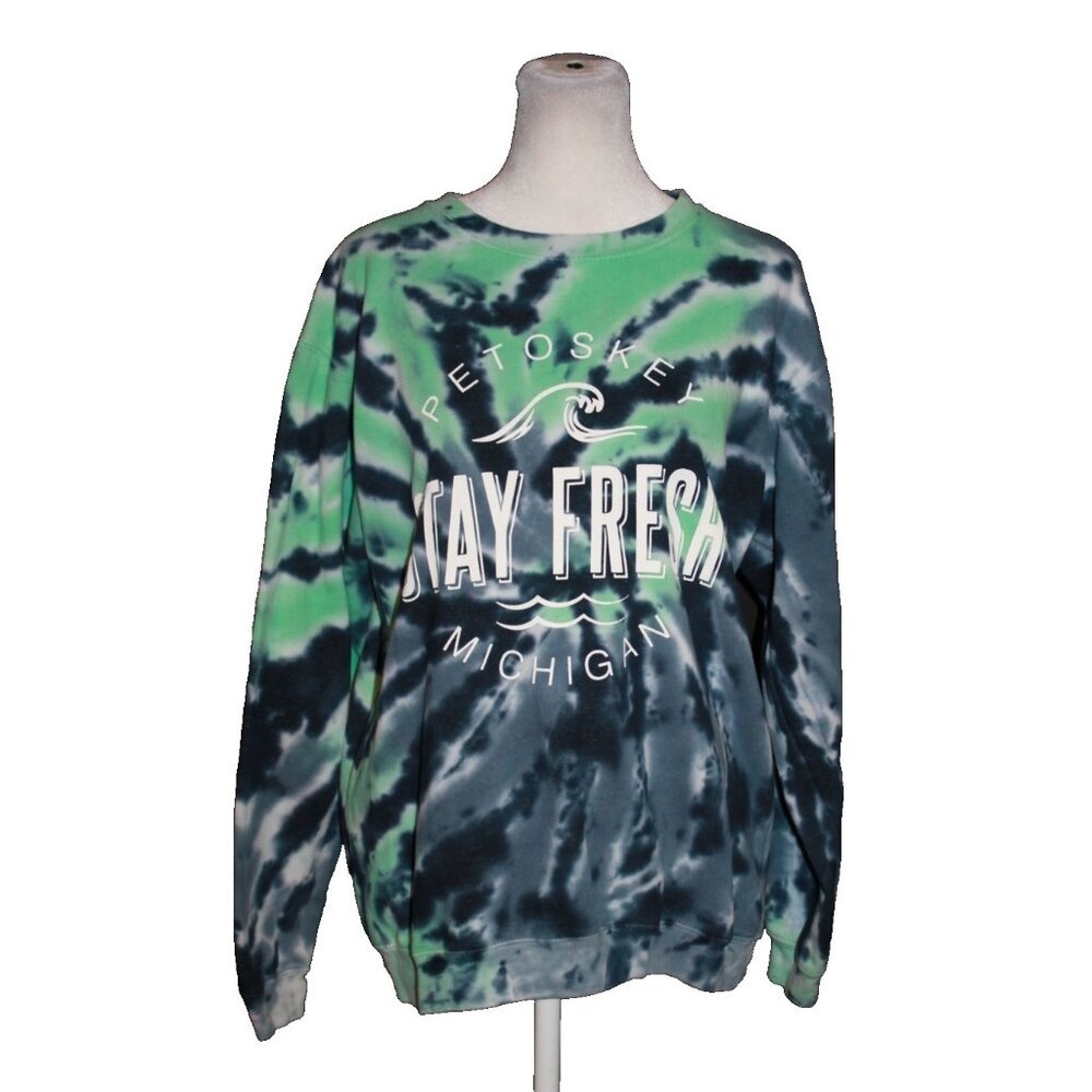 Dreamsicle Tie-Dye Women’s Sweatshirt Petoskey MI Stay Fresh Size Small S